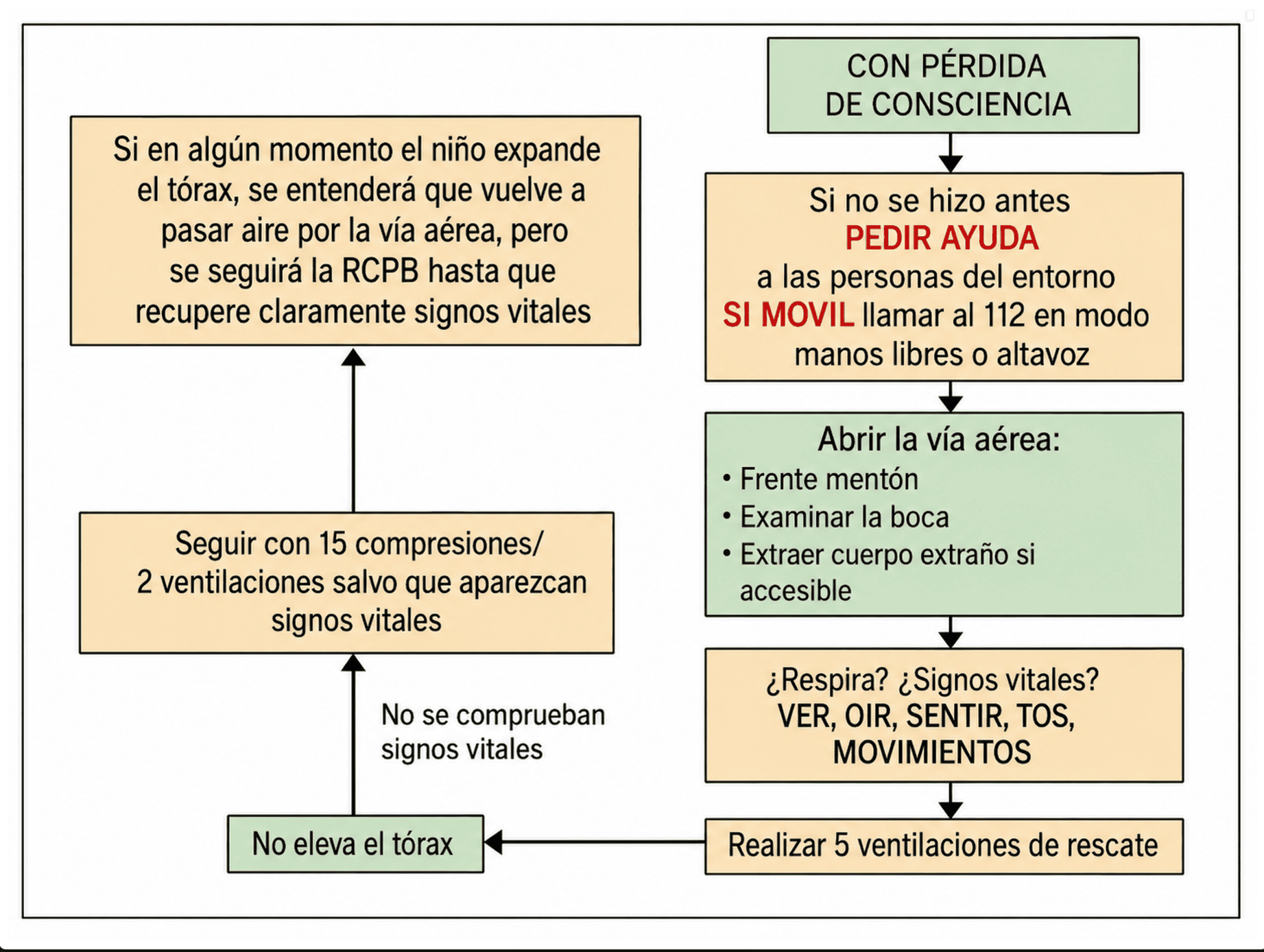 OVACE en lactante o niño inconsciente